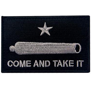 Imagem de Come and Take It Gonzales Gun Texas Revolution Tactical Bordado Bandeira Fixador Patch Gancho & Loop