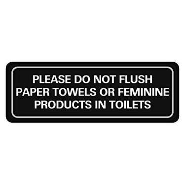 Imagem de Corko Sinais, por favor, não lave toalhas de papel ou produtos femininos em banheiros placa de porta compatível com ADA com fita 3M dupla face para proteger facilmente e perfeitamente, muitos outros d