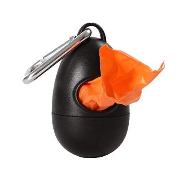 Imagem de Dexas Dispensador de saco de lixo com acessório de trela, inclui 1 rolo de 15 sacos super fortes, cada saco mede 32 x 21 cm, preto