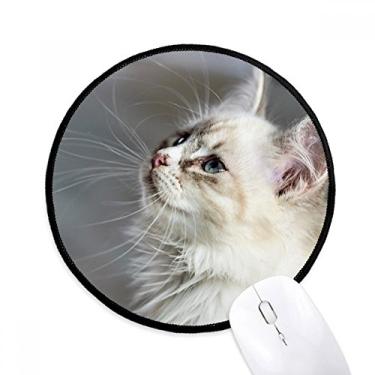 Imagem de Tapete de mouse branco com perfil de animal de estimação bonito tapete redondo para computador