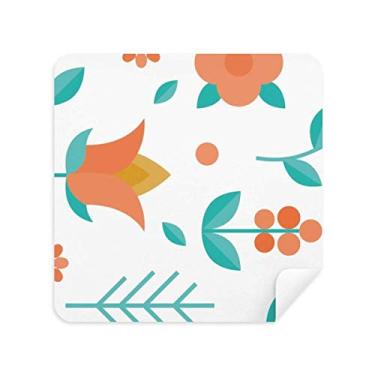 Imagem de Óculos de limpeza de tela laranja verde flor planta pano pano pano camurça pacote com 2
