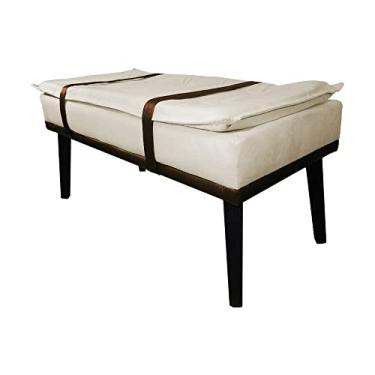 Imagem de Puff Decorativo com Cinto Marrom Suede Cores - DS Estofados