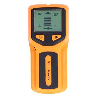 Imagem de Detector de scanner de parede localizador, 5 em 1, localizador eletrônico de pinos de metal de parede de madeira para detecção de vigas de pinos de metal de fio AC de madeira (amarelo)