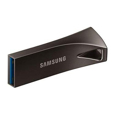Imagem de SAMSUNG Flash Drive USB BAR Plus 3.1, 128 GB, 400 MB/s, invólucro de metal resistente, expansão de armazenamento para fotos, vídeos, música, arquivos, MUF-128BE4/AM, Titan Grey
