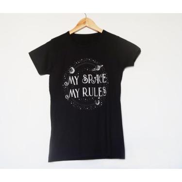 Imagem de Camiseta T-Shirt Preta My Space, My Rules - Pink Lemon Girls