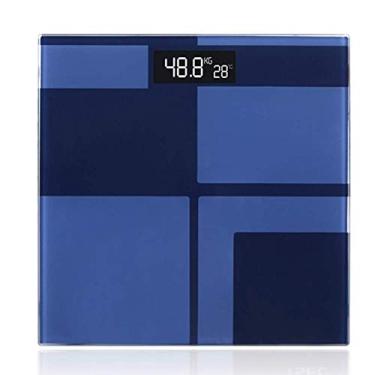 Imagem de balança de pesagem digital, balanças de banheiro de observadores de peso extralargas, balança eletrônica de alta precisão ultrafina de transmissão de voz, com cabo de carregamento USB, preta