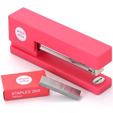 Imagem de Office Style Grampeador antideslizante de tiras completas, sem interferências, rosa