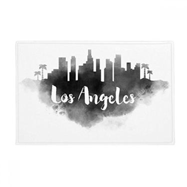 Imagem de DIYthinker Los Angeles America Ink Tapete de chão com pintura de cidade, tapete antiderrapante para porta de banheiro