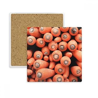 Imagem de Foto de cenouras vagáveis frescas para fotografia, porta-copos quadrados, porta-copos para caneca com suporte de subplaca pedra isolante