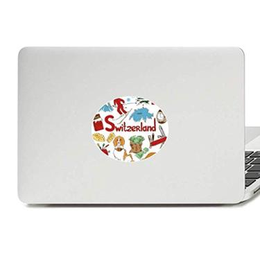 Imagem de Adesivo de vinil com a bandeira nacional da Suíça para laptop e notebook