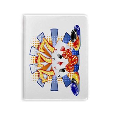 Imagem de Caderno de fichas de dados cassino, ilustração de pôquer, capa de chiclete, diário de capa macia
