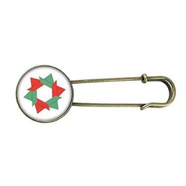 Imagem de Broche de metal retrô com estampa de origami abstrata de flores de Natal
