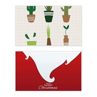 Imagem de Cactus Vaso de plantas Suculentas Holiday Holiday Merry Christmas Cartão de parabéns Mensagem de Natal
