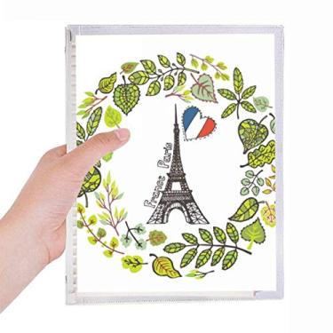 Imagem de Caderno Ilustração da Torre Eiffel Paris França Folhas Soltas Diário de Papelaria Recarregável