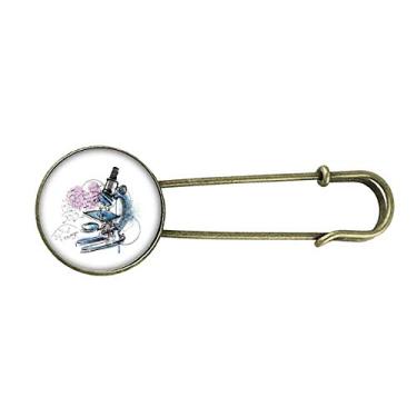 Imagem de Química Kowledge Microscópio Retrô Metal Broche Clip Joias