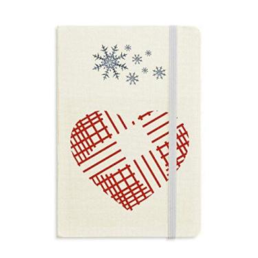 Imagem de Caderno vermelho para o dia dos namorados em linha de coração, flocos de neve, inverno