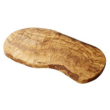 Imagem de Naturally Med - Tábua de corte/tábua de queijo de oliveira - Tábua de madeira de oliveira de 35,5 cm para queijo, corte, cozinha, charcutaria. Produto artesanal e artesanal.