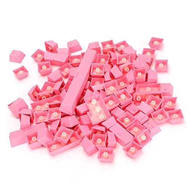 Imagem de Teclas coloridas, teclado mecânico ergonômico para decoração de teclado para teclado 61/64/87/104/108 teclas. Para mulheres e homens (rosa escuro)