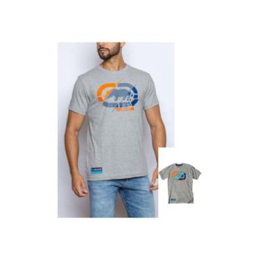 Imagem de Camiseta Básica Masculina Com Estampa Relevo Repuxado Marfim Mescla K8