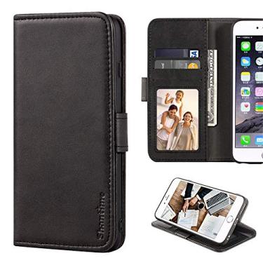 Imagem de Shantime Capa para Asus Zenfone 5z ZS620KL, capa carteira de couro com compartimentos para dinheiro e cartões, capa traseira de TPU macio com ímã flip para Asus Zenfone 5 ZE620KL (preto)