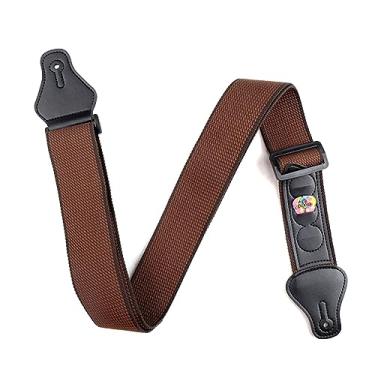 Imagem de CIADAZ Correia de algodão para guitarra, guitarra elétrica folk, cinta de algodão puro com cinto de rolagem, 5 pás e 2 fivelas de borracha