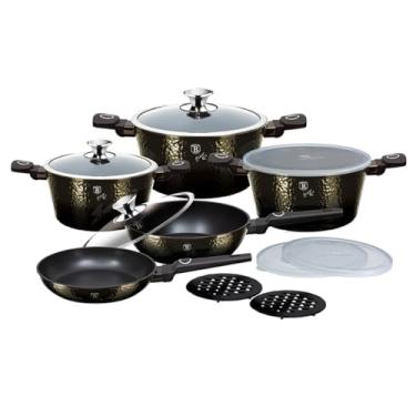 Imagem de Jogo de Panelas Tripla Camada de Marmore 13 peças Primal Gloss Berlinger Haus