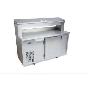 Imagem de Balcão De Encosto Polar porta Condimentos  Inox  1,50M 220V