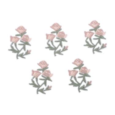 Imagem de Operitacx 20 Unidades patches de bordado costura acessorios bordado a mão remendos de margaridas 3d apliques fofos floral adesivo acessório de roupa aplique de flor Rosa crochê flor de roupa
