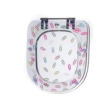 Imagem de Assento Sanitário Poliéster para Louça Life/vogue Plus celite/deca Aço Decorado `clips` Incolor Incolor