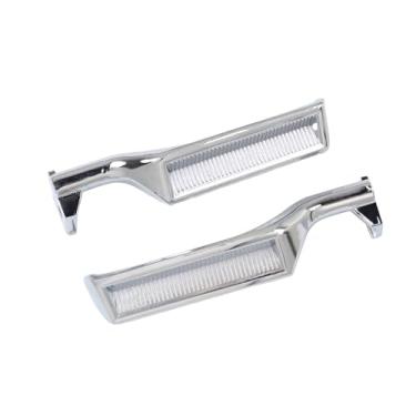 Imagem de 2 peças maçaneta de porta prata interior metal dianteiro esquerdo do motorista lado do passageiro substitui E7TZ-1522601-A E7TZ-1522600-A 77177 77178 maçaneta da porta compatível com Ford Bronco