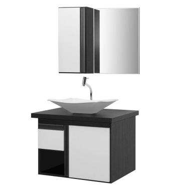 Imagem de Gabinete de Banheiro com Espelheira Kit Porto Velho 60cm