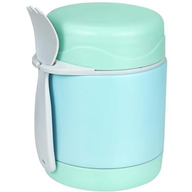 Imagem de Garrafa térmica de sopa de 293 ml para crianças com comida quente, pote térmico de comida infantil com colher, recipientes térmicos de aço inoxidável à prova de vazamento, de boca larga, para almoço,