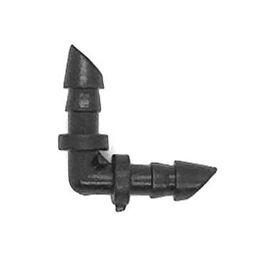 Imagem de (Pacote com 100) – Cotovelo farpado de 0,6 cm (compatível com ID 0,140/0,170) 90 graus bidirecional, conector de tubo de irrigação por gotejamento de qualidade premium