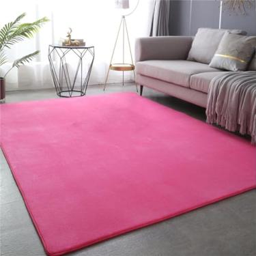 Imagem de Tapete grosso para decoração de sala de estar Tapete de lã coral para áreas grandes Tapete macio para crianças brincam Tapete de chão para meninas Tapete de ioga de cabeceira com janela, ros