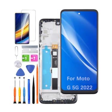 Imagem de Substituição de tela para Motorola Moto G 5G 2022 Display, XT2213 XT2213-3 Display LCD Touch Digitizer Assembly com ferramentas de reparo (preto com moldura, não para G 5G 2021)