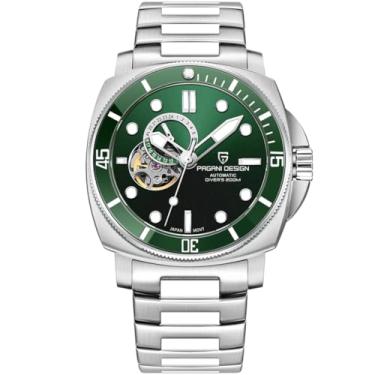 Imagem de LACZ DENTON Pagani Design 1736 Relógios automáticos masculinos turbilhões modernos relógios de pulso mecânicos com mostrador esqueleto, mostrador analógico, digital, pulseira de couro casual, Aço