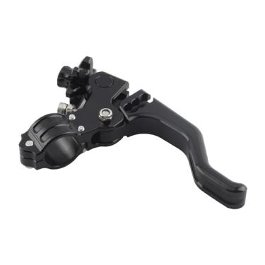 Imagem de PowerMotor Alavanca de embreagem de acrobacias curtas CNC universal para motocicletas, 22 mm, guidão de 22 mm, alavanca de embreagem para esportes urbanos, motos, mini motos, scooter ATV (preto)