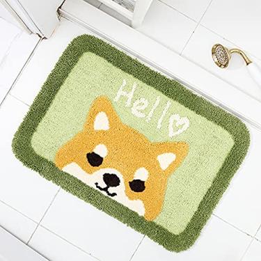 Imagem de jia cool Tapete felpudo de desenho animado - Tapete de banho com pés fofos Tapete de chuveiro macio e absorvente para banheiro, dormitório, sala de cozinha (filhote de 39,9 x 60,9 cm)