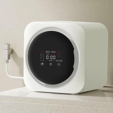 Imagem de Mini máquina de lavar automática de 3,5L Lavagem e secagem de rolos inteligentes Máquina de lavar pendurada na parede/mesa integrada, para apartamentos e espaços minúsculos, mesa