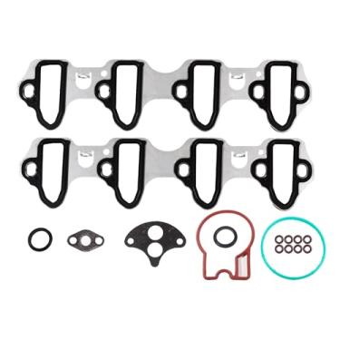 Imagem de MS98016T para Chevy Silverado Junta do coletor de admissão 5.3L Ls Ls2 Ls3 Ls6 Chevrolet Sierra Avalanche Escalade Yukon Tahoe Suburban Manifold Gasket Sealing Metal Carriers 4.8 6.0 6.2L MIS16340
