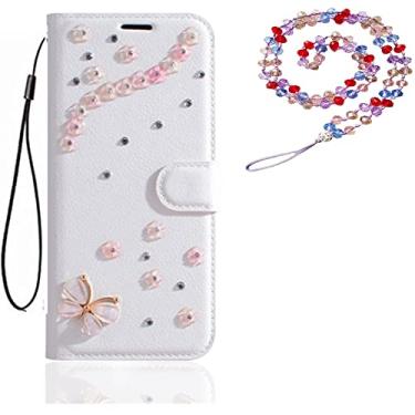 Imagem de Capa para Realme Narzo 50A, capa protetora de couro brilhante e alça de pescoço [suporte] [compartimentos para cartões] [fecho magnético] para capa de telefone Realme Narzo 50A (# 30)