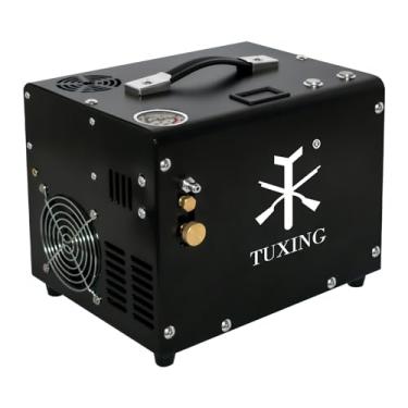 Imagem de TUXING PCP Air Compressor 4500psi,Bomba de ar de alta pressão sem óleo e água para Paintball/Tanque de mergulho220V/12V(Transformador embutido)