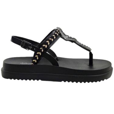 Imagem de Sandália Feminina Casual Dia a Dia com Pedrarias Flatform Dakota Y7834