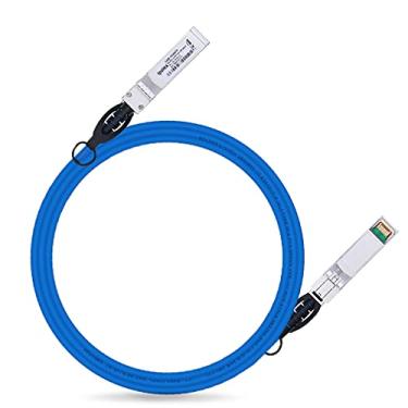 Imagem de ipolex Cabo colorido SFP+ Twinax 10G, cabo passivo de cobre (DAC) de conexão direta em azul, 2 m (6,56 pés), para Cisco SFP-H10GB-CU2M, Meraki, Ubiquiti, Mikrotik, Intel, Fortinet, Netgear, D-Link,
