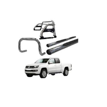 Imagem de Kit Quebra Mato estribo Oval santo Anth2 Amarok Cd Cromado - HOZZ