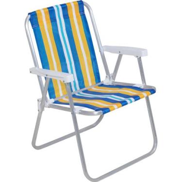 Imagem de Cadeira de praia aluminio bel 110k pesca camping lazer resistente não 