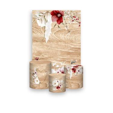 Imagem de Painel De Festa Vertical 1,50 x 2,20 + Trio De Capas Cilindro - Noivad