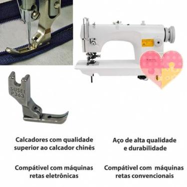 Imagem de Calcador Para Pregar Zíper em Maquinas de Costura Reta Industrial Conv