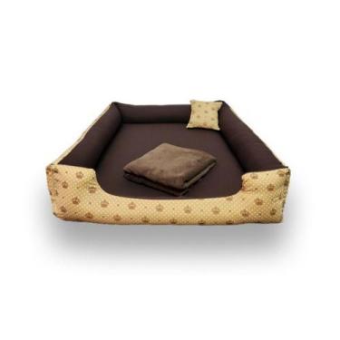 Imagem de cama pra cachorro grande caminha de cachorro  grande retangular  marro