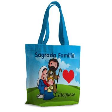 Imagem de Bolsa Sacola Artesanal de Tecido Sagrada Família Catequese - Core Deco